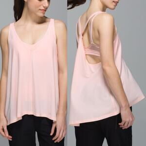 Lululemon The Oneness Tank in Heathered Parfait Pink Size Small Yoga Dance READ